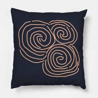 Celtic Spiral Irish Roots Peach Fuzz Line Drawing Pillow