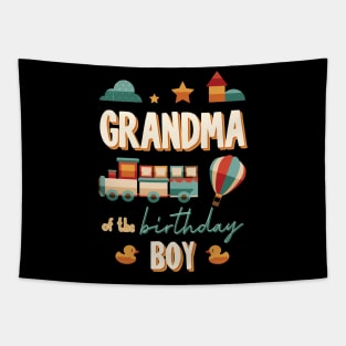 Grandma Of The Birthday Boy Train Matching Family Tapestry