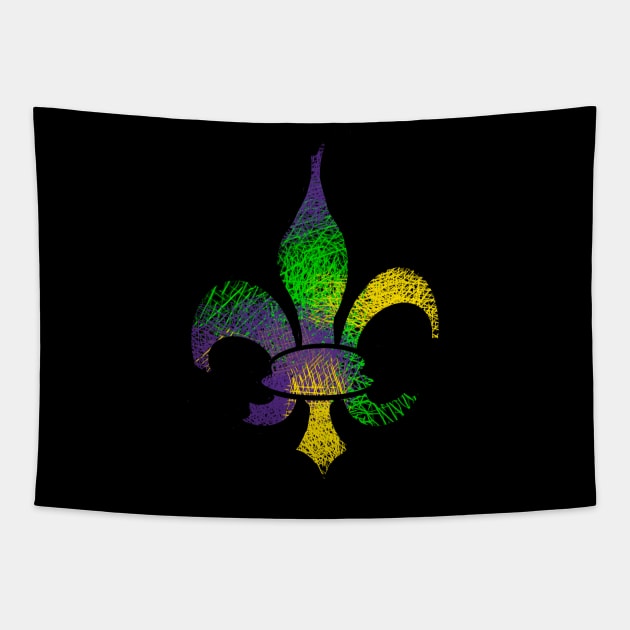 Mardi Gras Fleur De Lis Tapestry by Stephanie Kennedy 