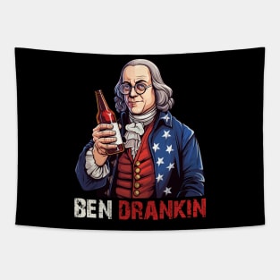 Funny 4th of July Ben Drankin Patriotic Tapestry