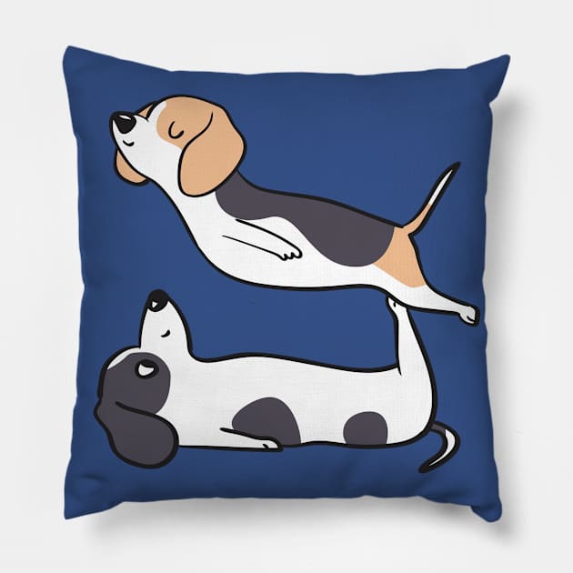 Acroyoga Beagle Pillow by huebucket