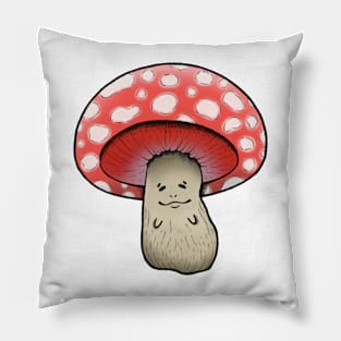 Cute cottage core mushroom man Pillow