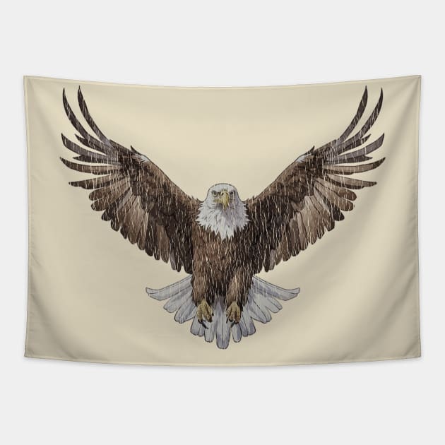 Vintage Eagle Spread Wings Tapestry by lospaber