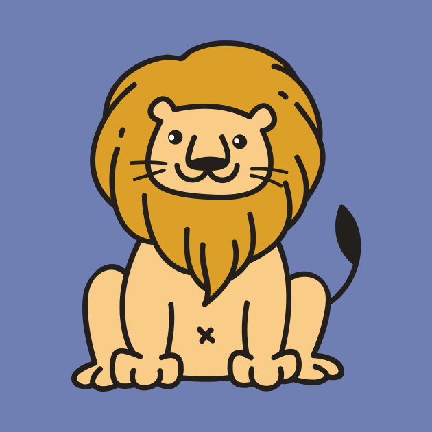 Cute Lion Doodle Drawing by SLAG_Creative