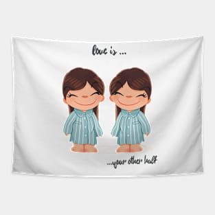 Love is lgbt day pride, love is love, valentines couple clothes, valentines gift for her Tapestry