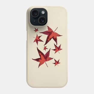 Earthy Red Colour Leaves Pattern Phone Case