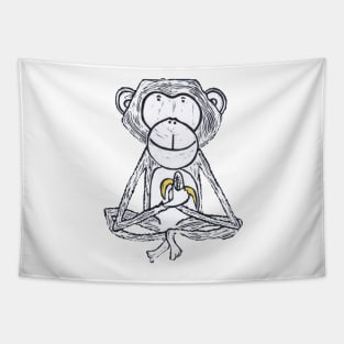 Monkey, Cheeky Monkey, white Tapestry