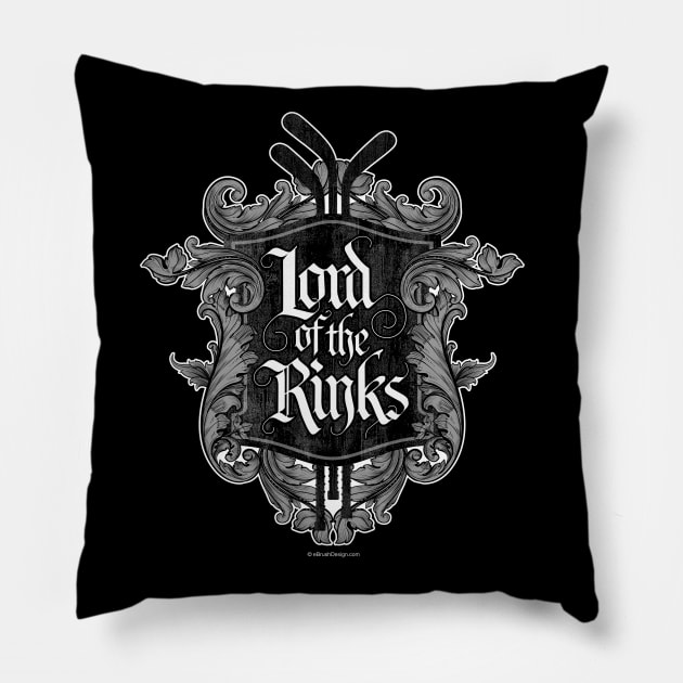 Lord Of The Rinks (Hockey) Pillow by eBrushDesign