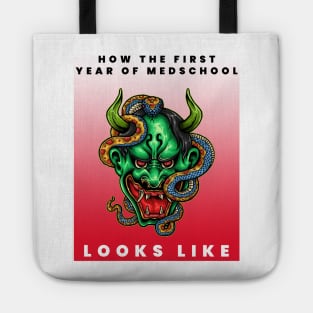 How First Year Of Medschool Looks Like- Medical Student Funny Gift For Nurse & Doctor Medicine Tote