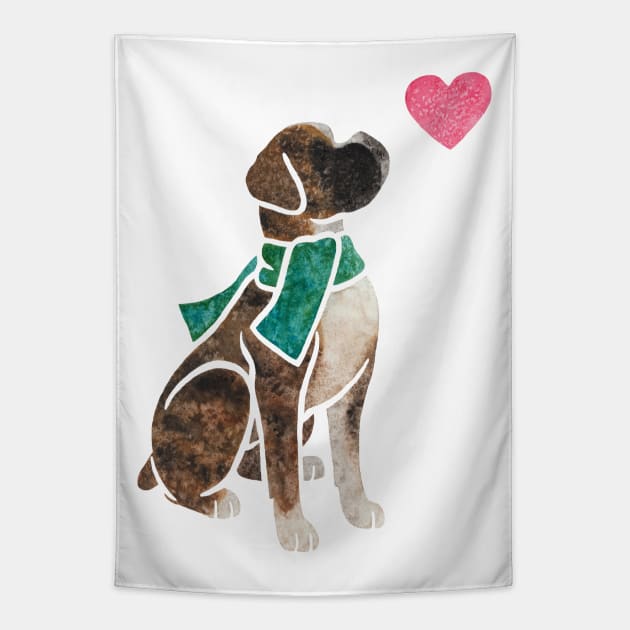 Watercolour Boxer dog Tapestry by animalartbyjess