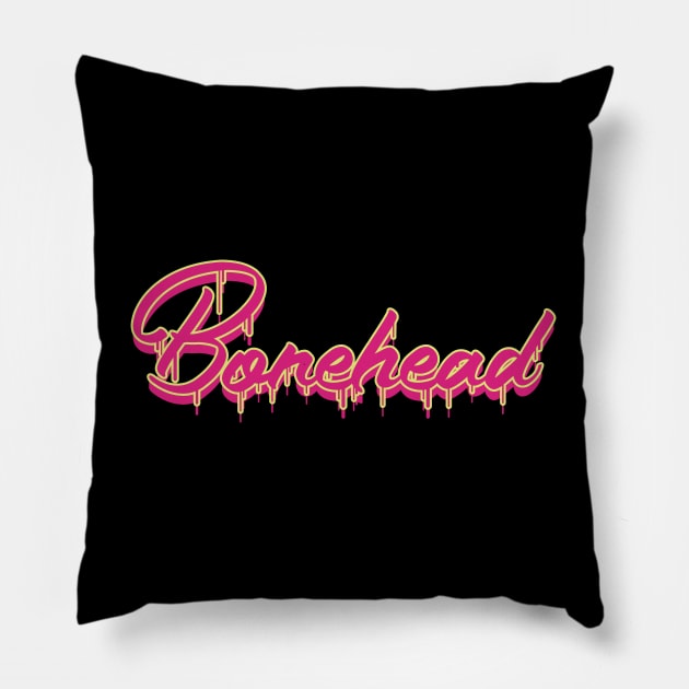 Drip Bonehead Pillow by Whimsical Thinker