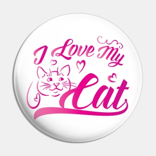 I Love My Cat Gift Pin