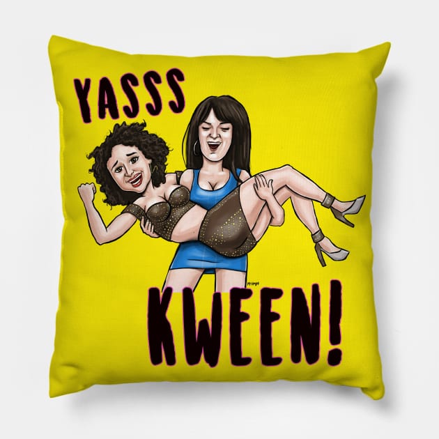 Yasss Kween Pillow by mcillustrator