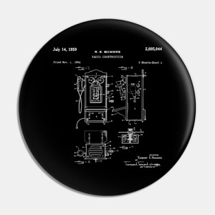 Bowers Radio Patent Pin