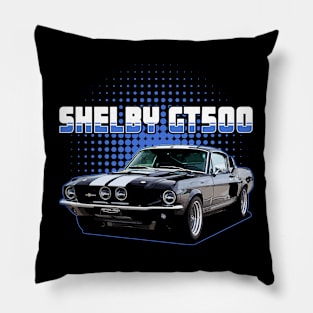 Shelby GT500  1967 Sport car blue Pillow