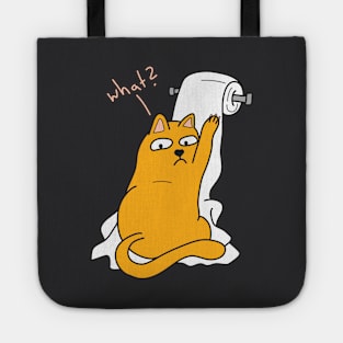 Funny Cat with Toilet Paper Tote