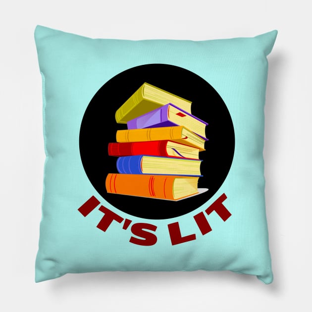 It's Lit | Books Pun Pillow by Allthingspunny