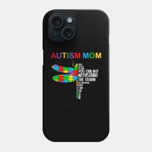 Autism Mom Puzzle Piece dragonfly Autism Awareness Gift for Birthday, Mother's Day, Thanksgiving, Christmas Phone Case