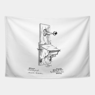 Telephone Wall Set Vintage Patent Hand Drawing Tapestry