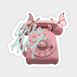 Vintage Phone & Butterflies Magnet