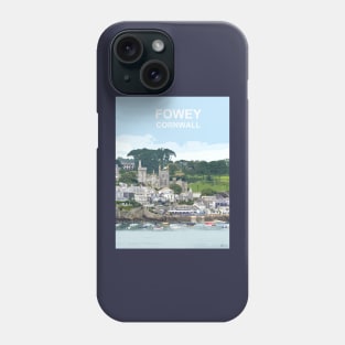 Fowey Cornwall. Cornish gift Kernow Travel location poster, St Austell Phone Case