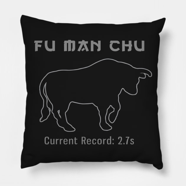 Fu Man Chu Bull T-Shirt Pillow by dryweave