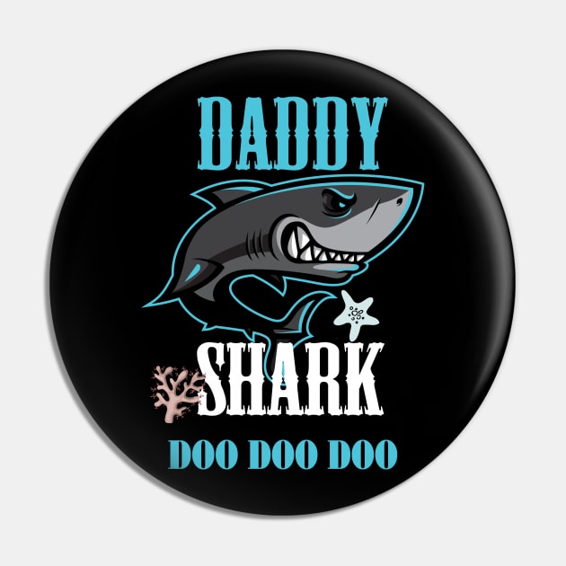 Cute Daddy Shark T-shirt Pin by Diannas