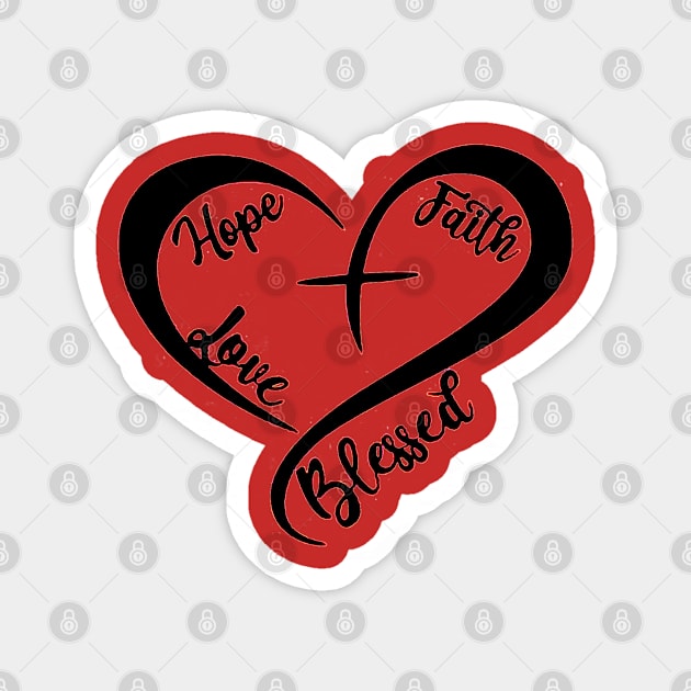 Faith Hope Love Magnet by VectorDiariesart