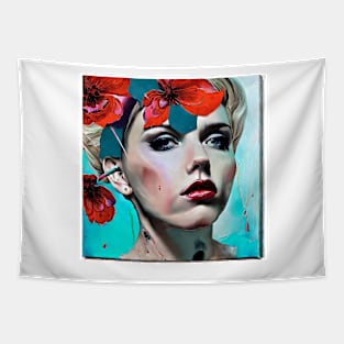 Scarlett  with flowers Tapestry