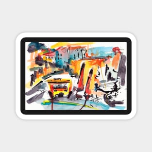 Abstract City Streets Magnet