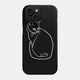 Cat and Mouse, Animal, Line art Phone Case