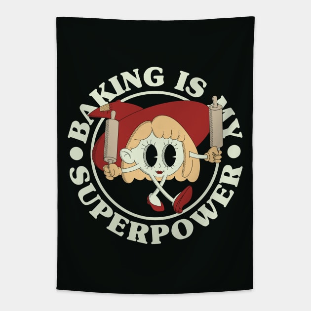 Baking Is My Superpower Tapestry by The French Gecko