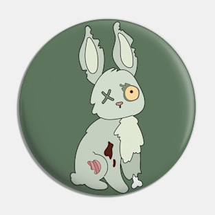 Zombie Rabbit Cartoon // Funny Halloween Zombie Pin