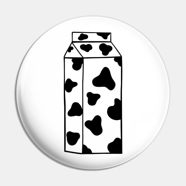 BLACK Cow Spot Milk Carton Pin by SartorisArt1