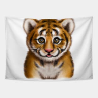 Cute Tiger Drawing Tapestry