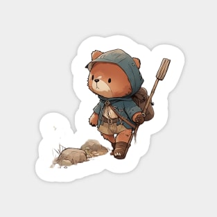 Cute Bear Cartoon Adventurer Adorable Kawaii Animal Magnet