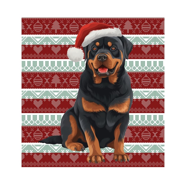 Funny Rottweiler Dog Christmas Ugly by Zaaa Amut Amut Indonesia Zaaaa