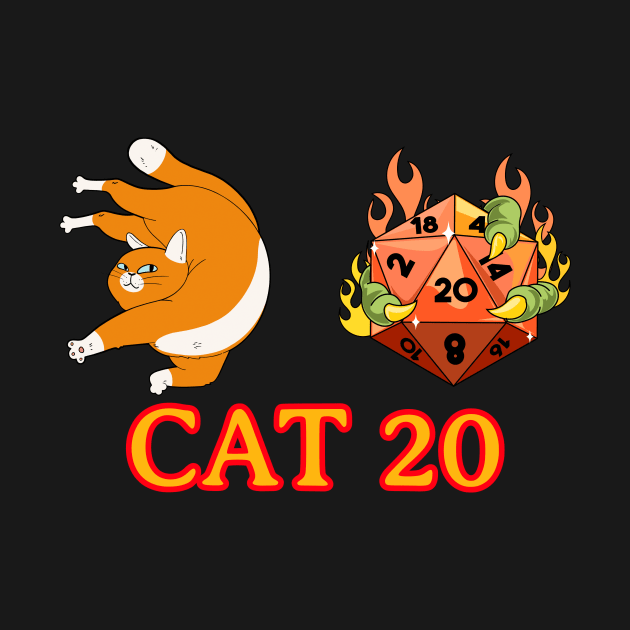 CAT 20 Its like a Natural 20, but Cats by ArthellisCreations