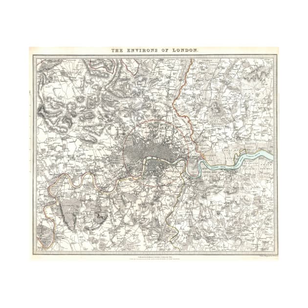 Vintage Map of London England (1832) by Bravuramedia