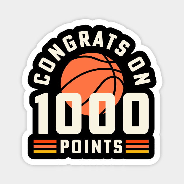 1000 Points Basketball Scorer Coach High School Basketball Mom Magnet by PodDesignShop