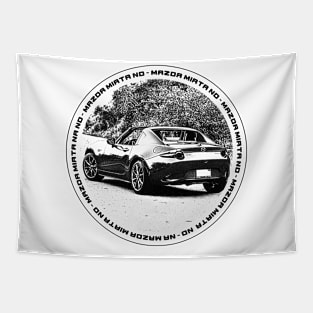 Mazda Miata MX-5 ND Black 'N White 4 Tapestry