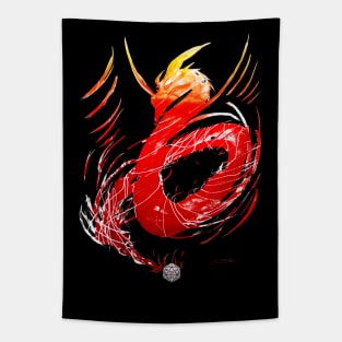 Critical Hit - Blazing Red (Black Variant) Tapestry