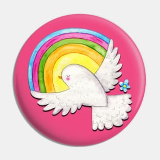 Rainbow Dove Pin