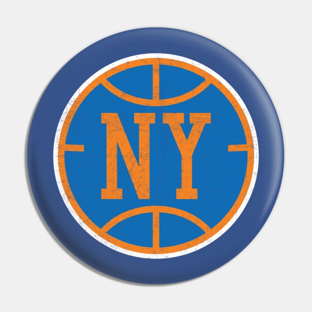 New York Vintage Basketball Pin by WalkDesigns