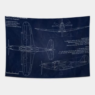 P39 Airacobra Blueprint Tapestry