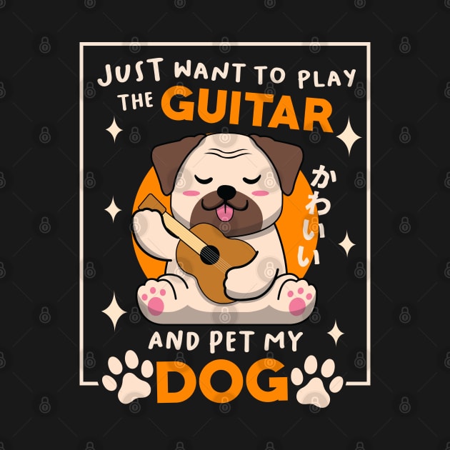 Just Want To Play The Guitar And Pet My Dog by Luna Illustration