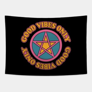 Pagan Pentagram Good Vibes Only Pastel Goth Tapestry