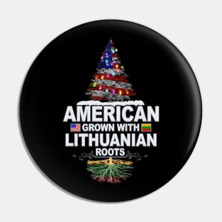 Christmas Tree  American Grown With Lithuanian Roots - Gift for Lithuanian From Lithuania Pin