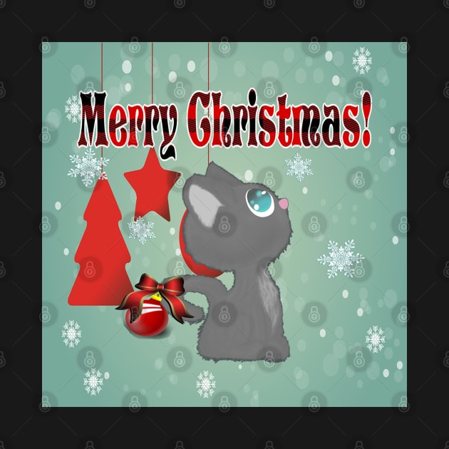 Merry Christmas Custom Gifts, Cat Lover Christmas Shirt MERRY CHRISTMAS Cute Kitty Gift by tamdevo1