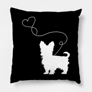 Dog Cute Yorkshire Terriers Heart Pillow